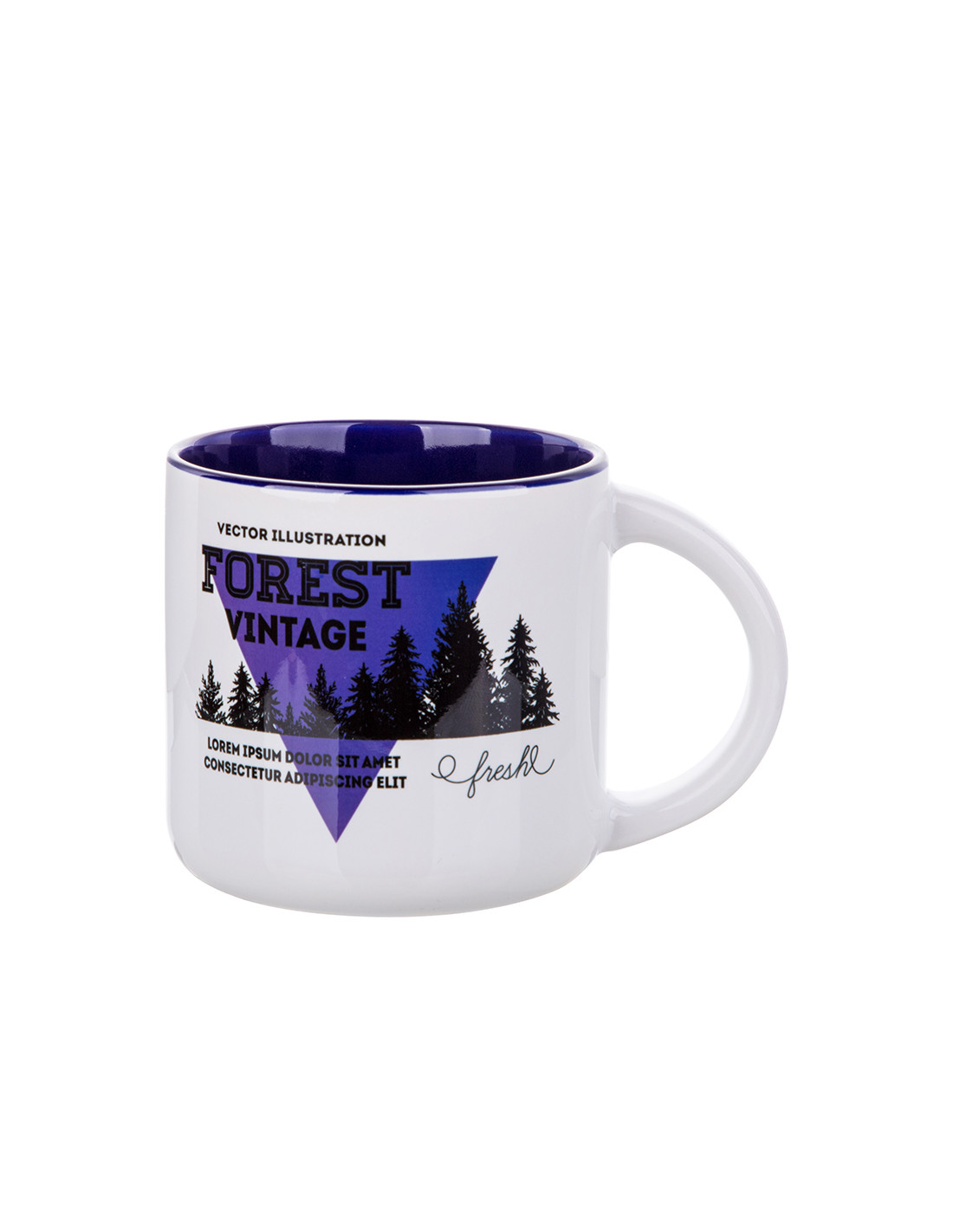 Tasse bicolore de 14 oz (bleu foncé)
