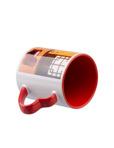 11oz Inner/Handle Color Mug with Heart Handle-Red 2