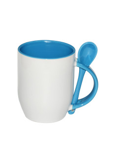11oz Color Sublimation Spoon Mug-Light Blue