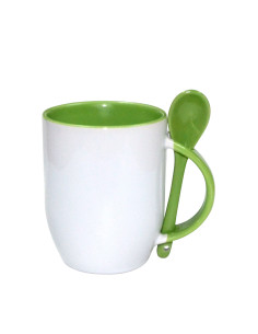 11oz Color Sublimation Spoon Mug-Light green