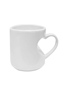 Heart Shape Handled White Mug