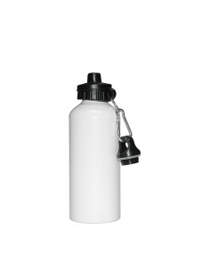Bouteille d'eau en aluminium de 600 ml avec deux bouchons (blanc) 