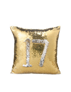 Funda de almohada con lentejuelas (dorada y plateada)                       2