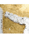 Housse de coussin à paillettes (or et argent)                      