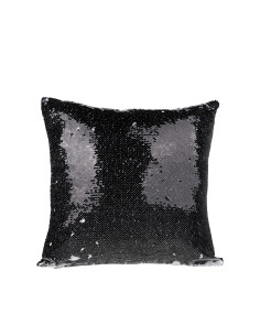 Funda de almohada con lentejuelas (negro/blanco)