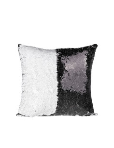 Funda de almohada con lentejuelas (negro/blanco) 2