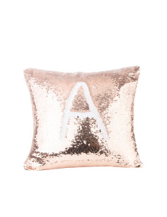 Funda de almohada con lentejuelas (champán y blanco)   2