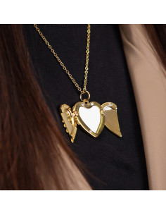 Heart Angel Wings Necklace(Gold) 2