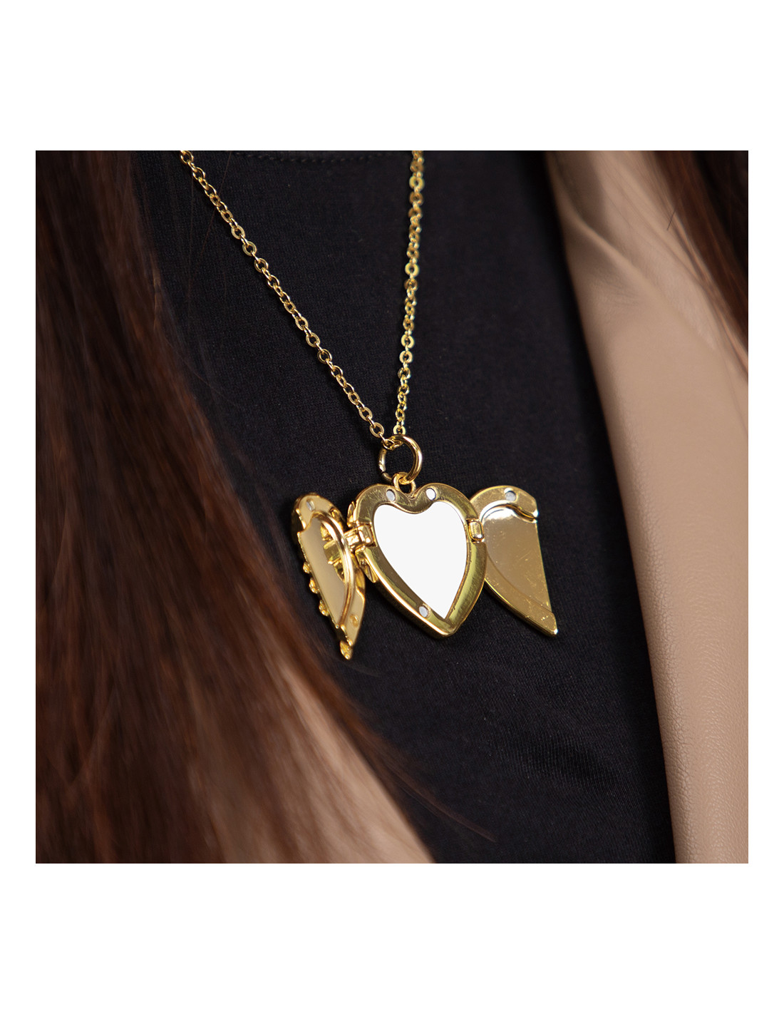 Collier coeur ailes d'ange (or)