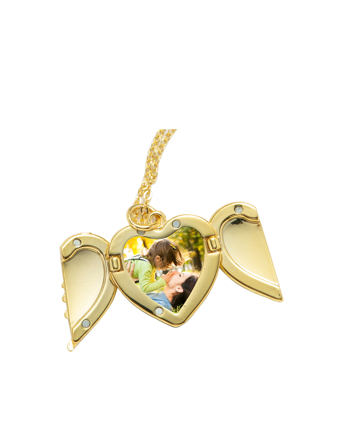 Collier coeur ailes d'ange (or)