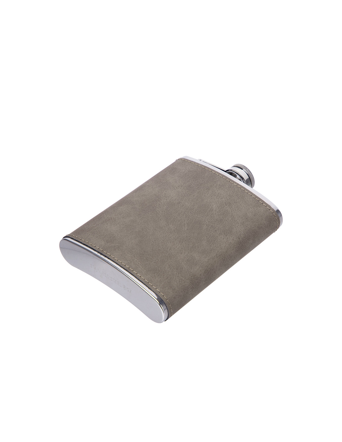 Flacon en acier inoxydable de 8 oz/240 ml avec couvercle en PU (gris foncé)