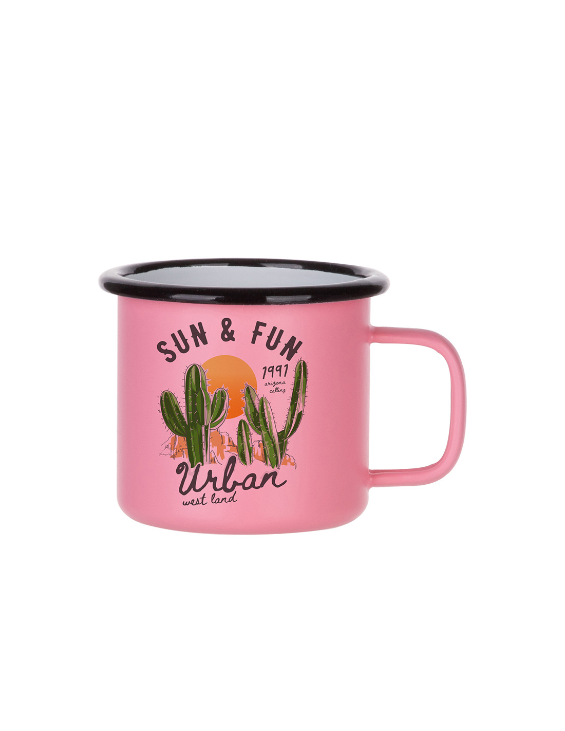 Tasse en émail de 12 oz/360 ml (rose mat)
