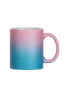 Tasse à paillettes à fond dégradé de 11 oz/330 ml (rose + bleu clair)