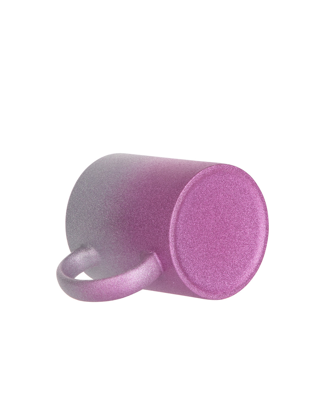 Tasse à paillettes à fond dégradé de 11 oz/330 ml (argent + violet)