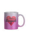 Tasse à paillettes à fond dégradé de 11 oz/330 ml (argent + violet)