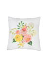 Housse de coussin carrée en peluche mélangée (blanc avec blanc, 40 x 40 cm)                               