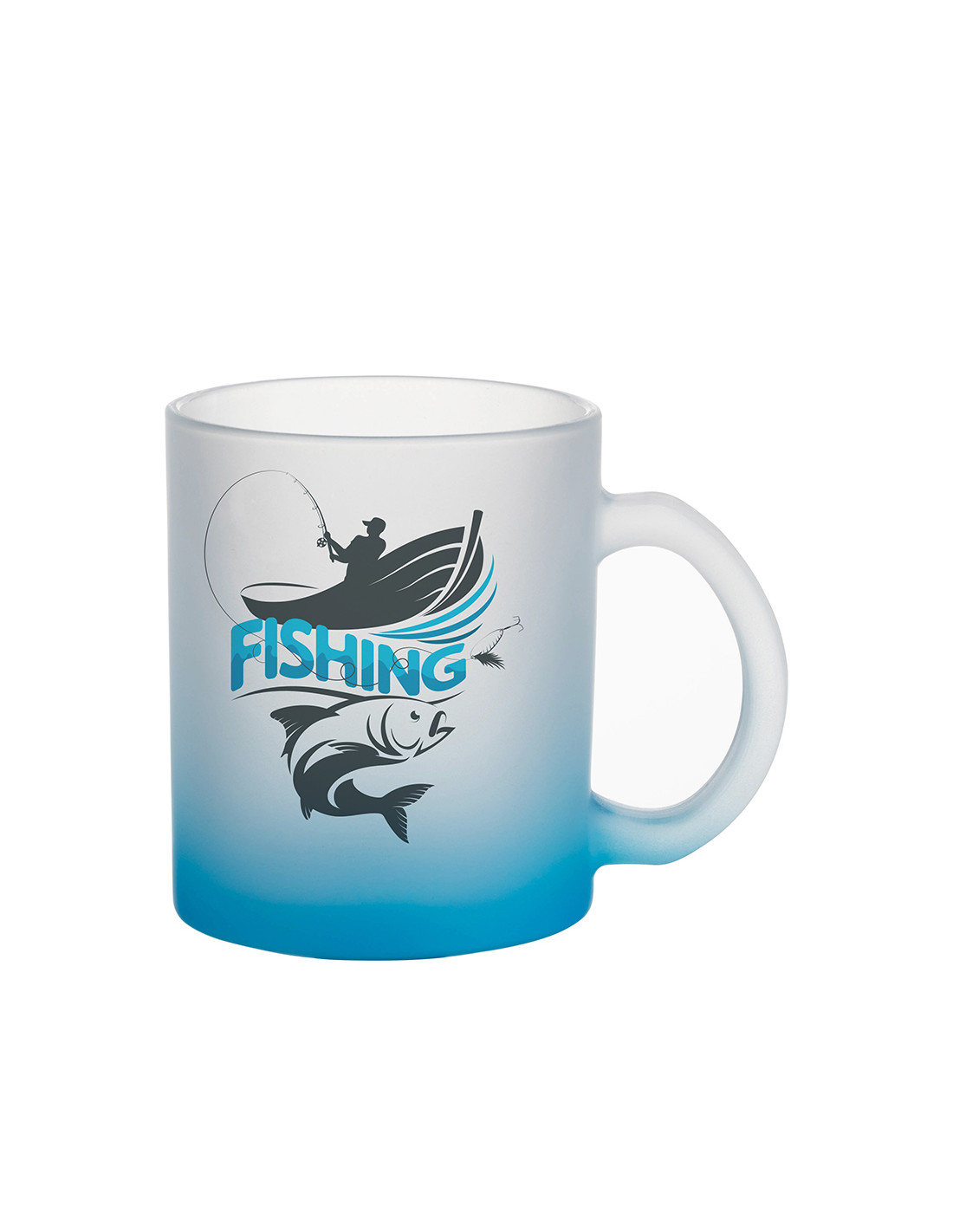 Tasses en verre 11oz dégradé bleu clair