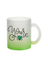 Tasses en verre 11oz dégradé vert