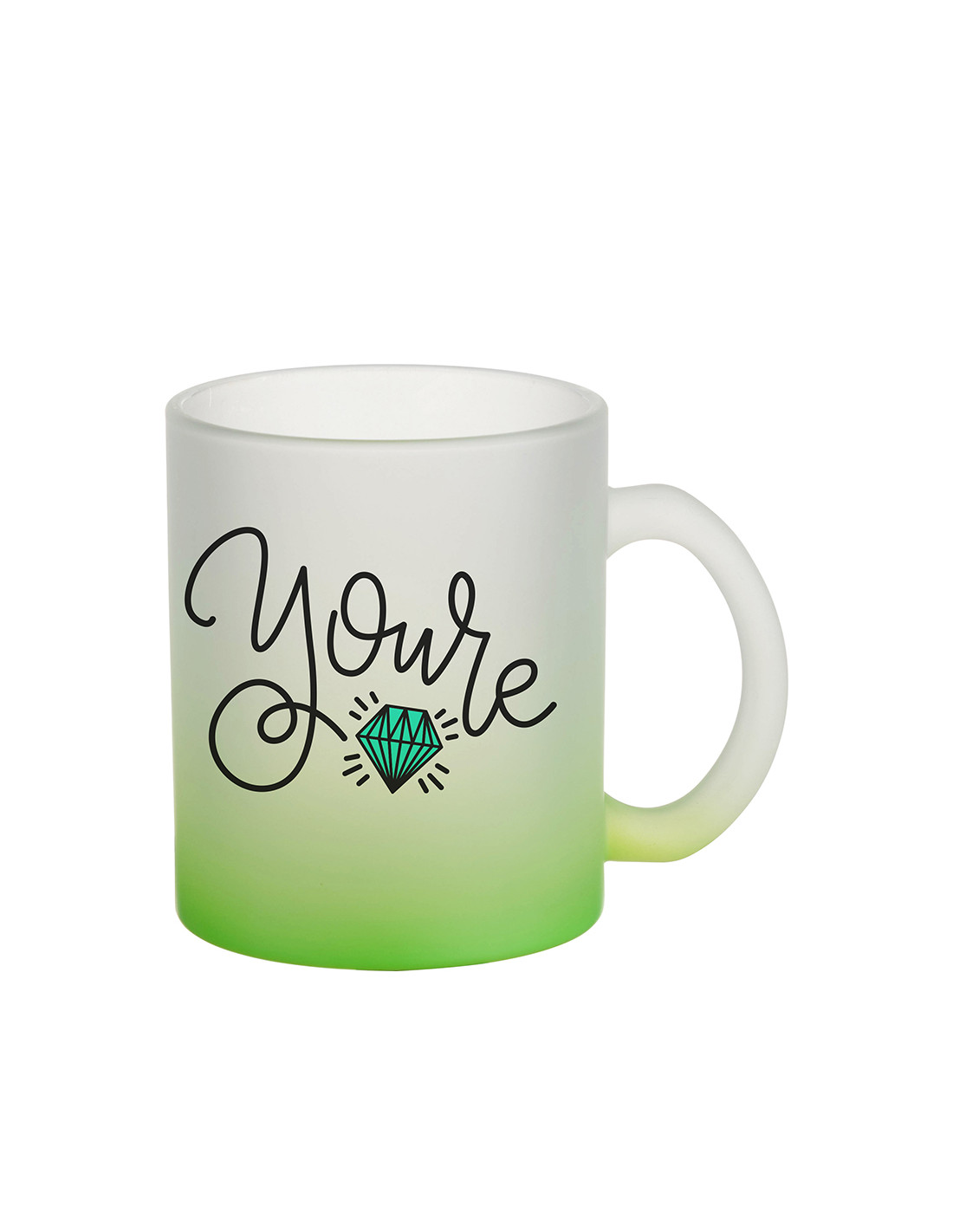 Tasses en verre 11oz dégradé vert