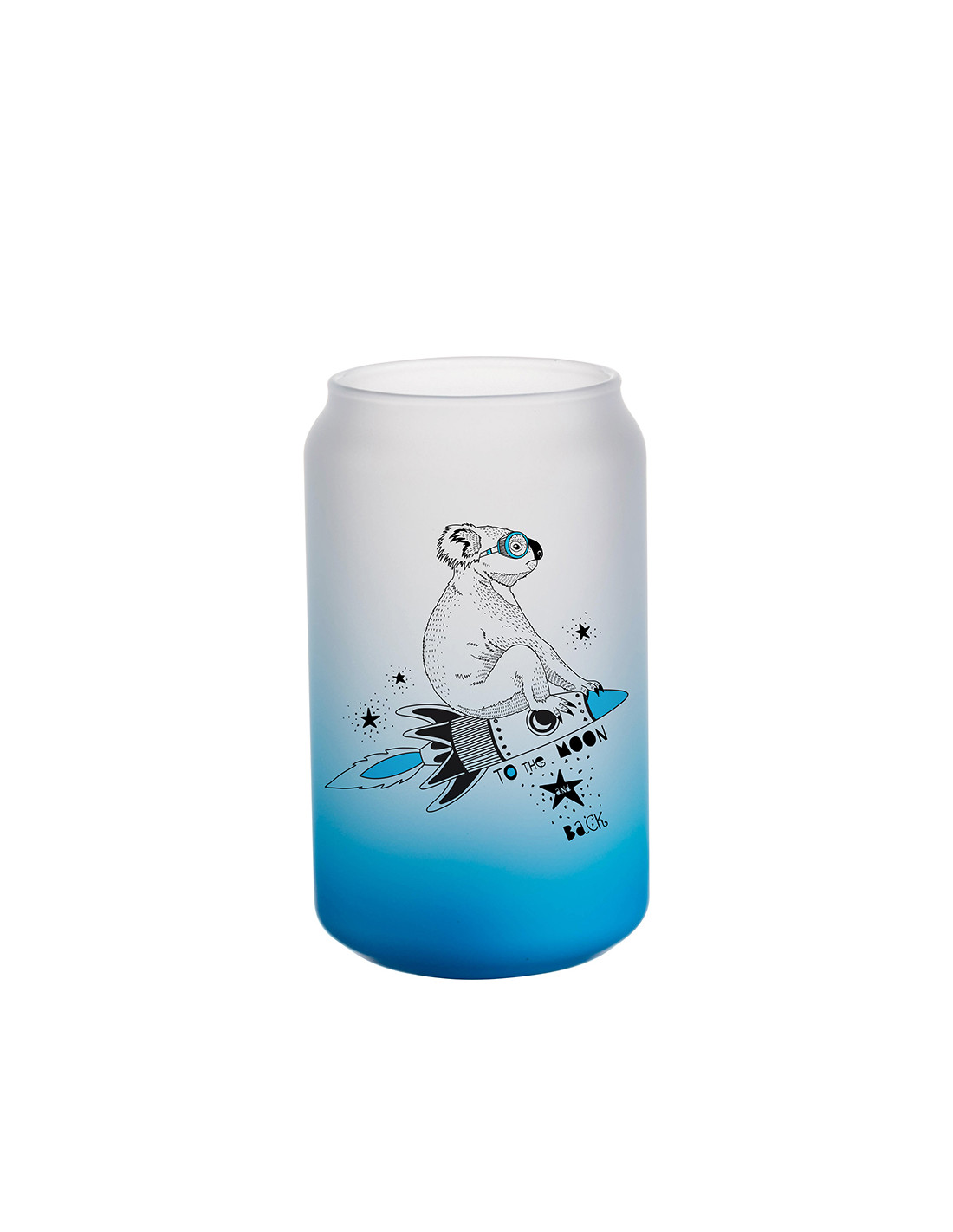 Tasses en verre 13oz/400ml dégradé bleu clair
