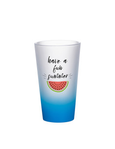 Tasse en verre de 17 oz (dégradé de couleur bleu clair) 2