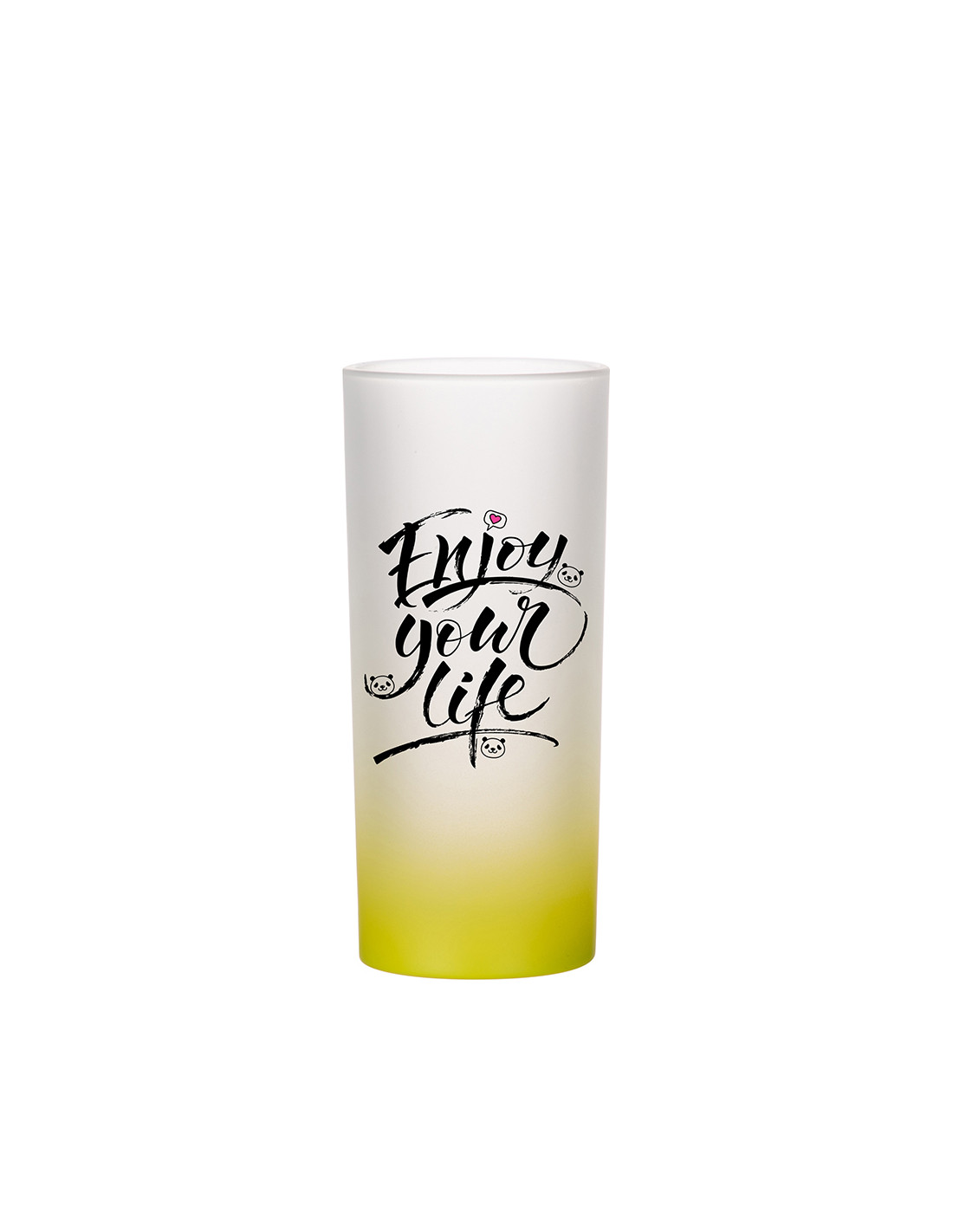 Tasse en verre de 10 oz (dégradé de couleur jaune citron)