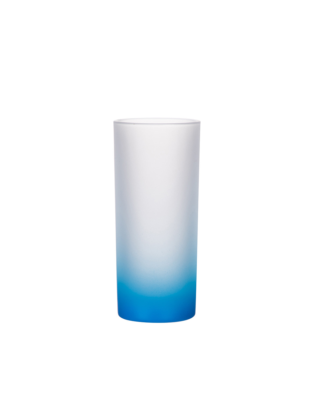 Tasse en verre de 10 oz (dégradé de couleur bleu clair)