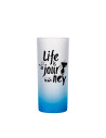 Tasse en verre de 10 oz (dégradé de couleur bleu clair)