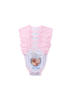 Combinaison bébé manches courtes Raglan XL (rose, 12-18 mois)
