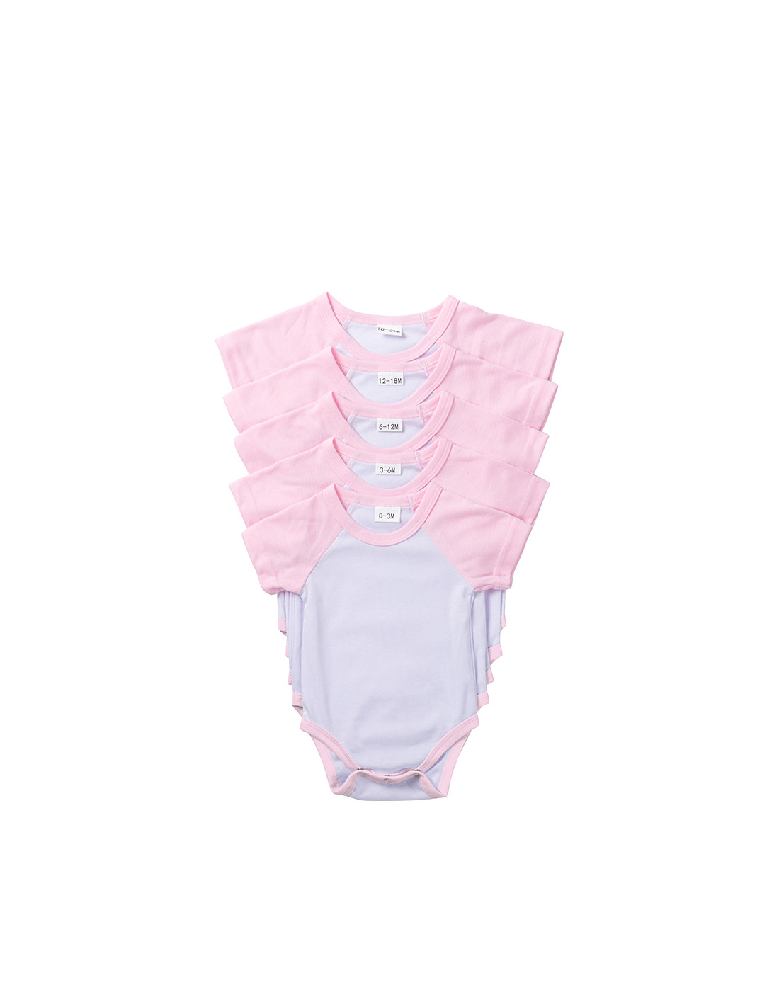 Combinaison bébé manches courtes Raglan XXL (rose, 18-24 M)