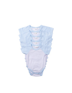 Combinaison bébé manches courtes Raglan L (bleu clair, 6-12M) 2