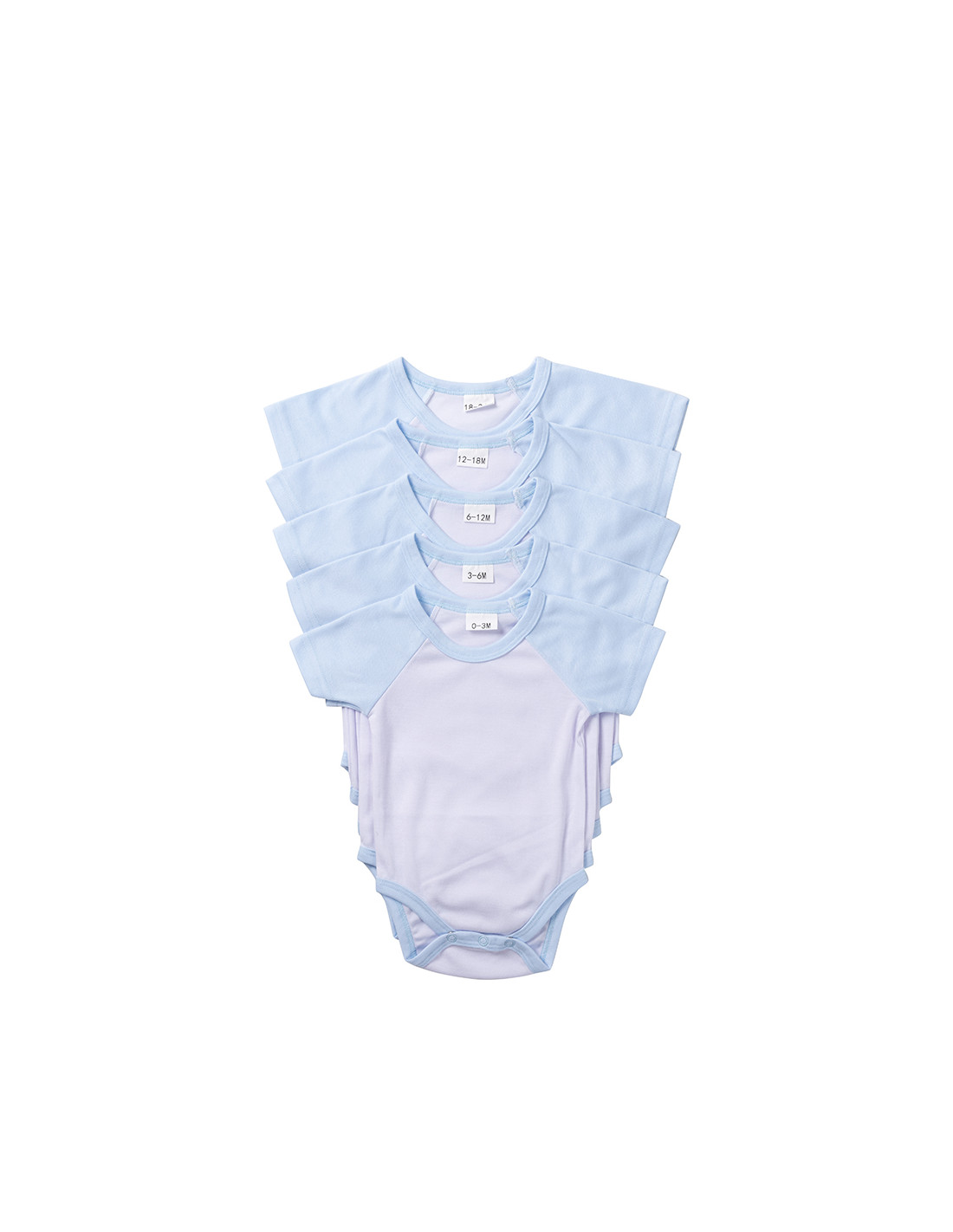 Combinaison bébé manches courtes Raglan XXL (bleu clair, 18-24 M)