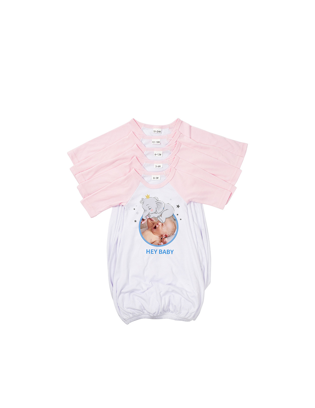 Chemise de nuit bébé manches longues Raglan L (rose, 6-12M)