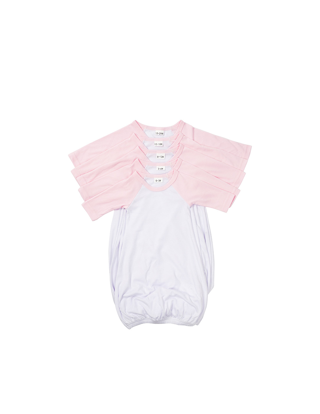 Chemise de nuit bébé manches longues Raglan XXL (rose, 18-24 M)
