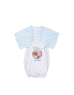 Chemise de nuit bébé manches longues Raglan L (bleu clair, 6-12M) 2