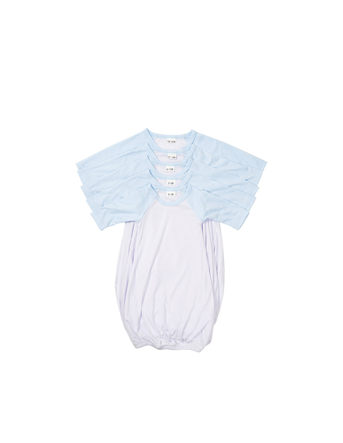 Chemise de nuit bébé manches longues Raglan XXL (bleu clair, 18-24 M)
