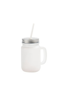 Pot Mason de 12 oz/350 ml avec paille (givré)