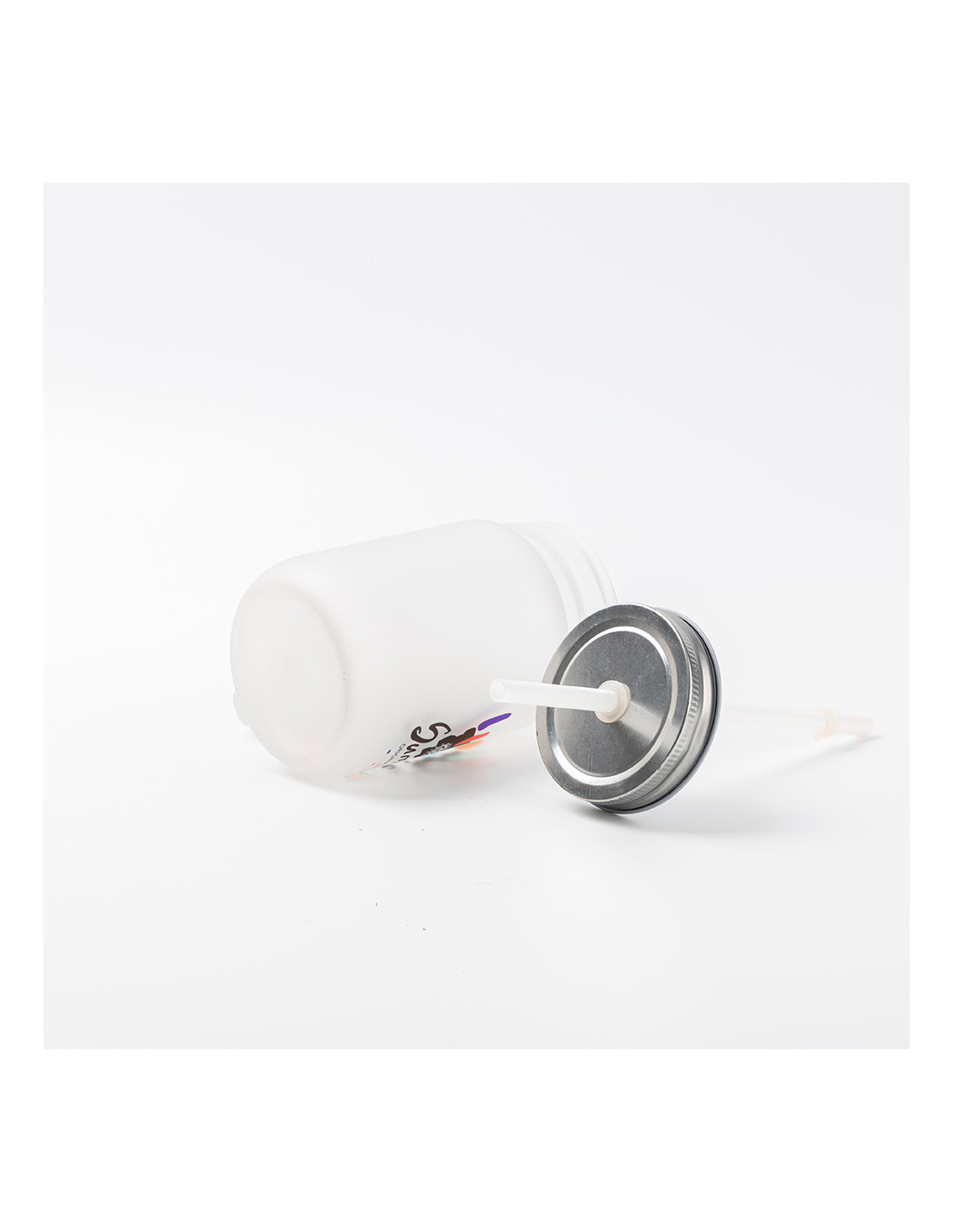 Pot Mason de 12 oz/350 ml avec paille (givré)