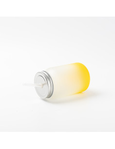 Pot Mason de 15 oz/450 ml sans poignée (givré, jaune dégradé) 2