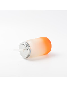 Pot Mason de 15 oz/450 ml sans poignée (givré, orange dégradé) 2
