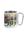 Tasse en acier inoxydable de 300 ml avec poignée mousqueton argentée (blanc)