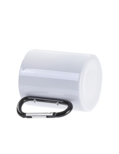 Tasse en acier inoxydable de 300 ml avec poignée mousqueton noire (blanc) 2