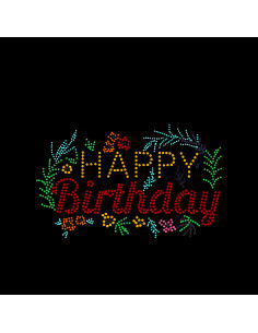 Feuille de transfert en faux strass (Joyeux anniversaire, 9,5 x 6 cm)
5 feuilles/paquet