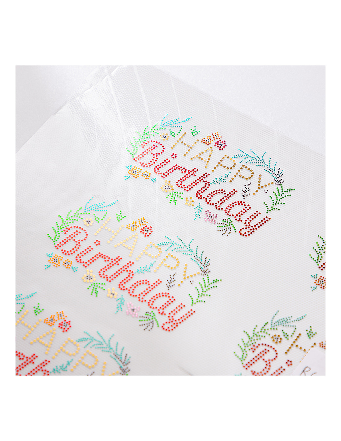 Feuille de transfert en faux strass (Joyeux anniversaire, 9,5 x 6 cm)
5 feuilles/paquet