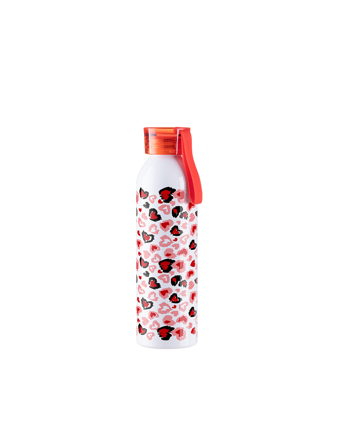 Bouteille en aluminium mince de sport portative de 22 oz/650 ml avec bouchon rouge (blanc)