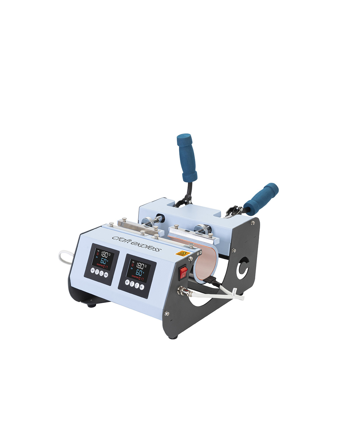 Craft Express Presse à tasses 3 en 1 à deux stations (bleu clair)