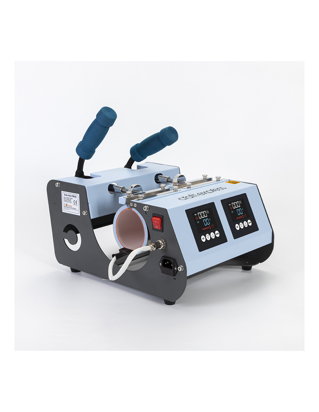 Craft Express Presse à tasses 3 en 1 à deux stations (bleu clair)