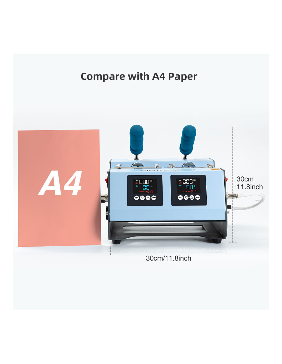 Craft Express Presse à tasses 3 en 1 à deux stations (bleu clair)