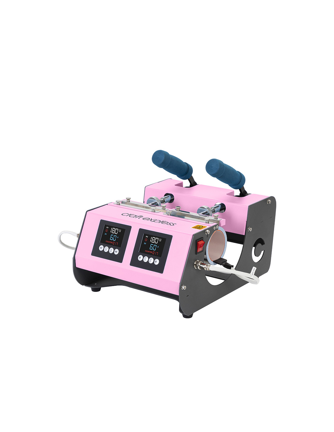Craft Express Presse à tasses 3 en 1 à deux stations (rose vif)