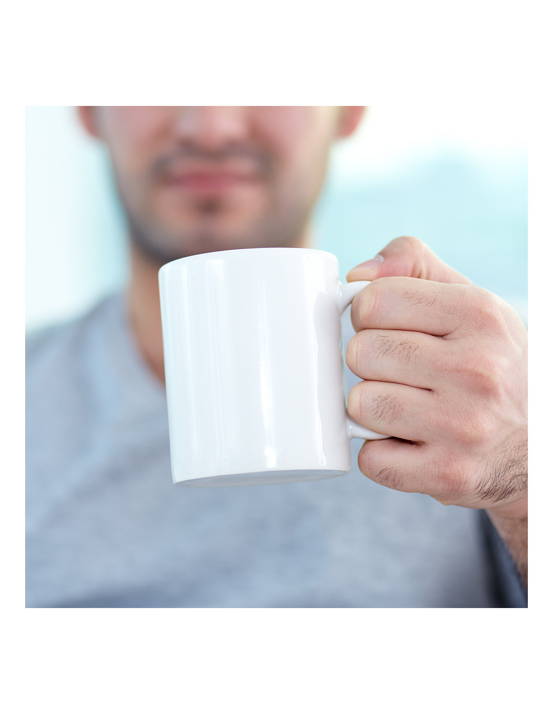 Tasse à revêtement blanc de 11 oz avec boîte individuelle blanche
